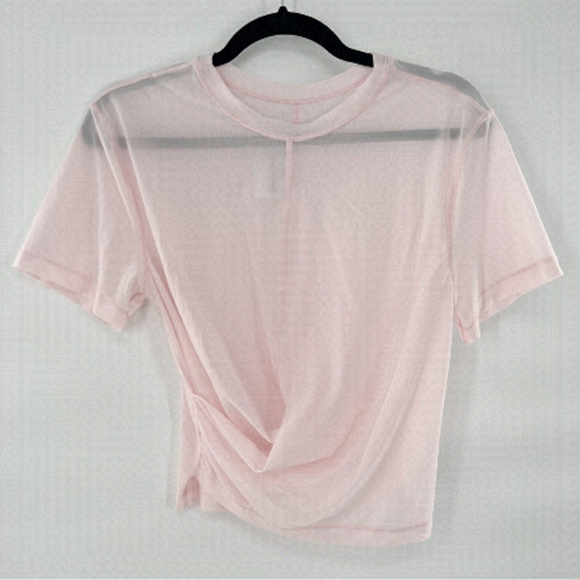 LULULEMON mesh short sleeve twist front top size 4 - Picture 1 of 4